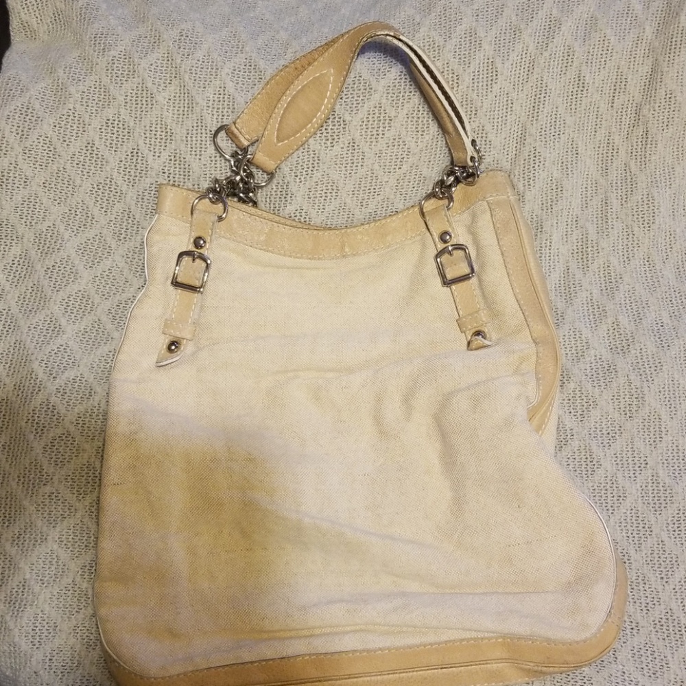 Authentic Balenciaga leather and canvas Tote.